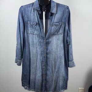 Chico's Blue Denim Long Sleeve Dress